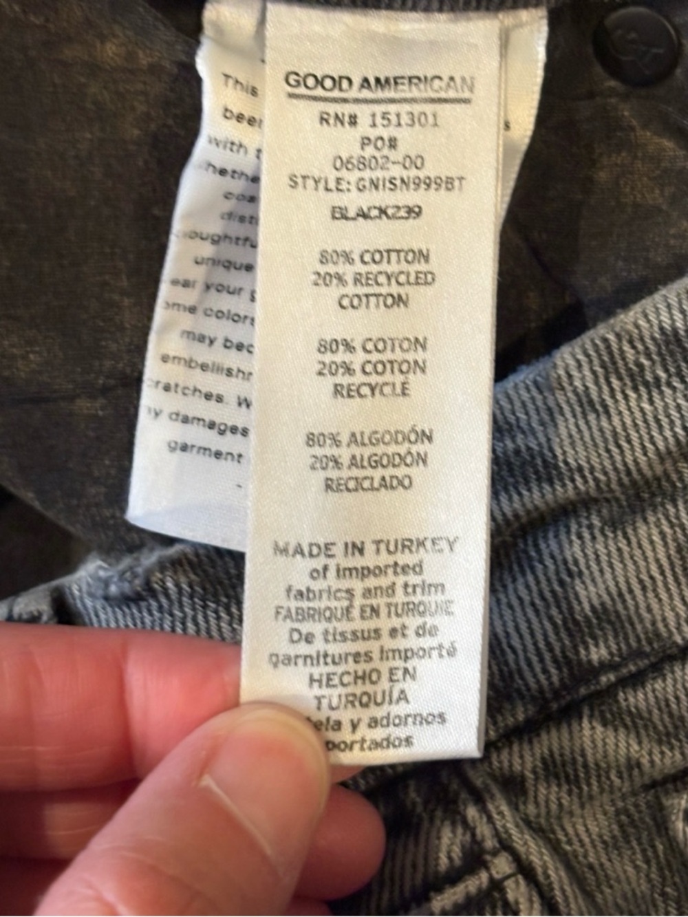 Good American Straight Leg Womens Loose Jeans Grey Size 10/30 Style #GNISN999BT - Picture 5 of 7